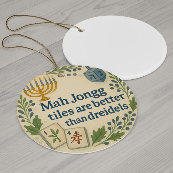 Mah Jongg Hanukkah Ornament,Funny Jewish Holiday Keepsake