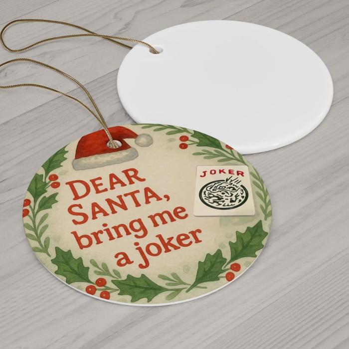Mah Jongg Christmas Ornament,Funny Xmas Holiday Keepsake