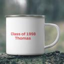  Custom Texas Tech Enamel Mug, Personalized College Grad Gift, Choose Your School
