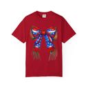  Western Leather-Look Patriotic Bow Comfort Colors Tee,