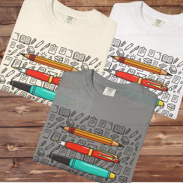 Pen & Pencil Design Writer Shirt Comfort Colors Tee