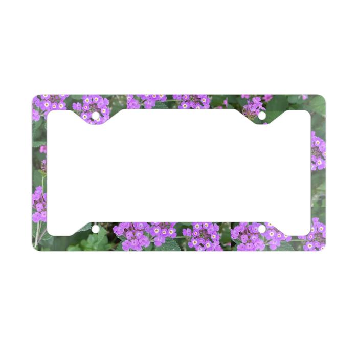 Purple Lantana License Plate Frame