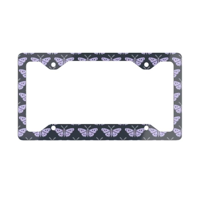 Lavender Moth License Plate Frame