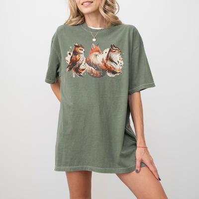 Woodland Animal Trio Watercolor Cottagecore Forestcore Tshirt  