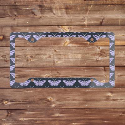 Lavender Moth License Plate Frame