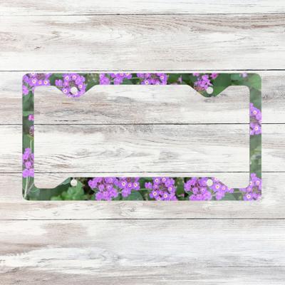 Purple Lantana License Plate Frame