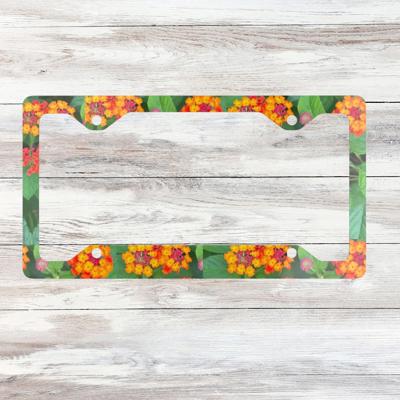 Orange Lantana License Plate Frame
