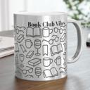  Book Club Vibes Metallic Gold or Silver Book Lover Coffee Cup
