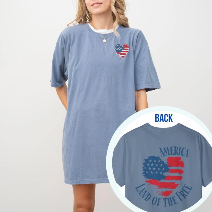 Patriotic USA Comfort Colors Front & Back Print T-shirt