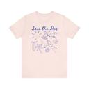 Soft Pink Seas the Day Summer Beach Design Short Sleeved T-Shirt