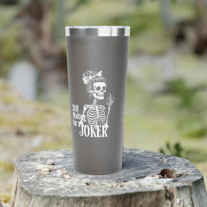 Mahjongg Travel Mug "Still Waiting for a Joker" 22oz Stainless Steel 