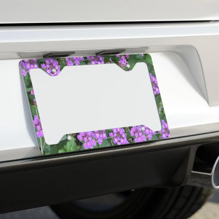 Purple Lantana License Plate Frame