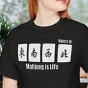 Black Mah Jongg Players 4-Tile Tshirt