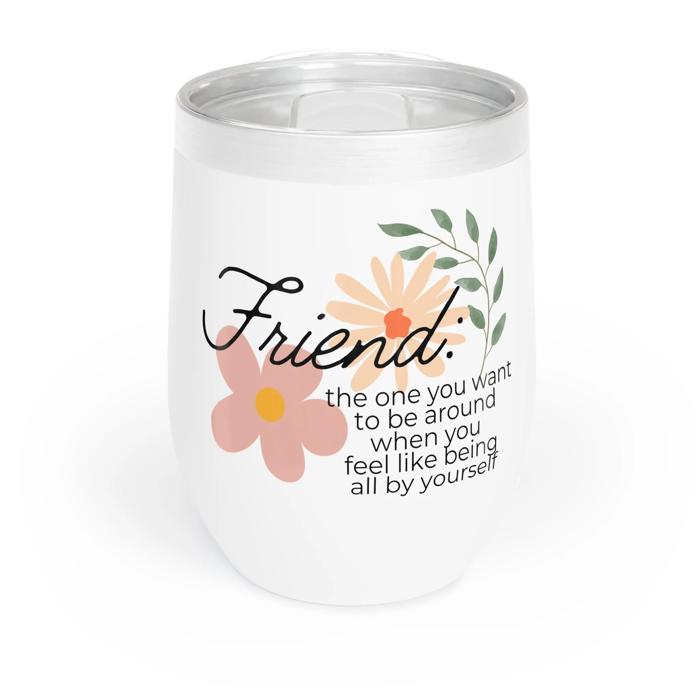 Best Friend Boho Floral Wine Tumbler