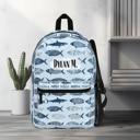 Cool Fish Pattern Personalized Blue Backpack