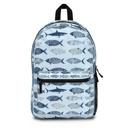  Cool Fish Pattern Personalized Blue Backpack