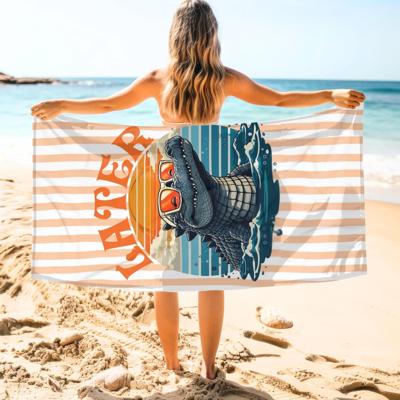 Later Gator Striped Beach Towel