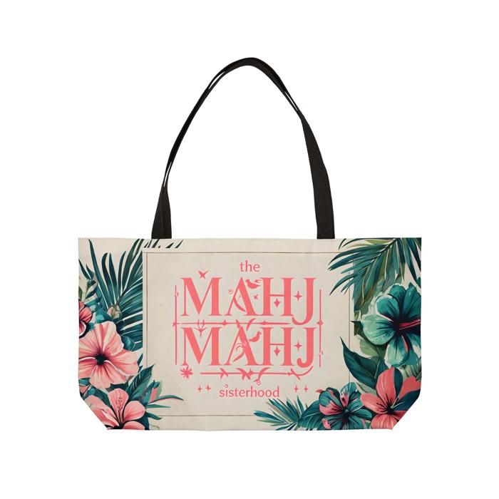 Mah Jongg Custom Tropical Flowers Carry Bag for Game Night Gear