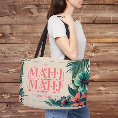 Mah Jongg Custom Tropical Flowers Carry Bag for Game Night Gear
