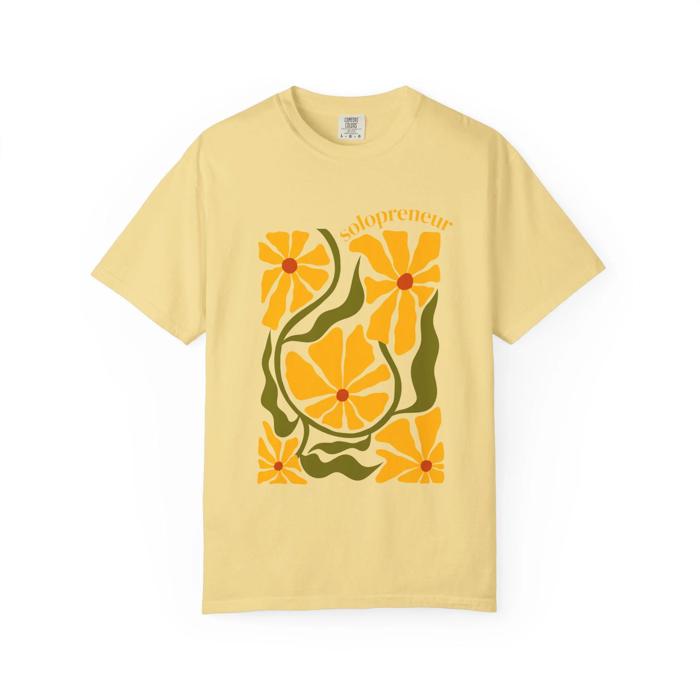 Solopreneur Comfort Colors T-Shirt, Boho Flower Shirt for Small Business Owners