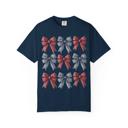 Navy Patriotic Bows Comfort Colors Cute Coquette Tshirt