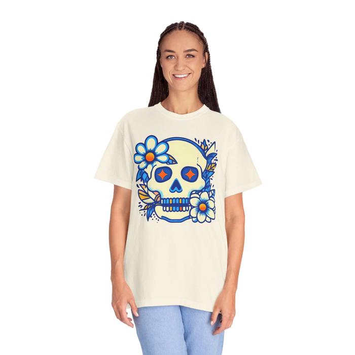 Girly Skull  Cute Halloween Comfort Colors Shirt,