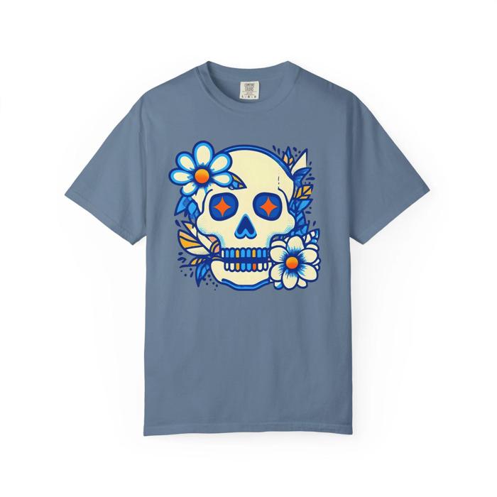 Girly Skull  Cute Halloween Comfort Colors Shirt,