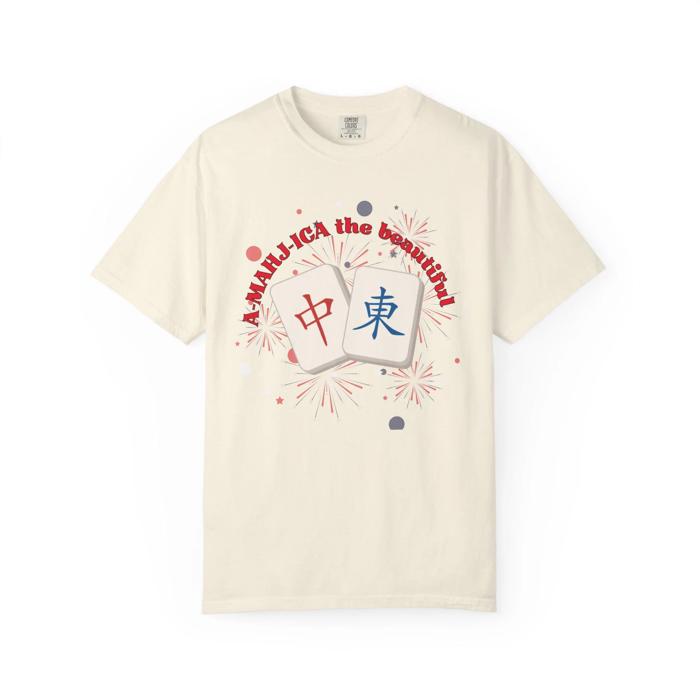 Mahjongg the Beautiful Comfort Colors T-Shirt, Patriotic Mah Jong 4th of July Tee