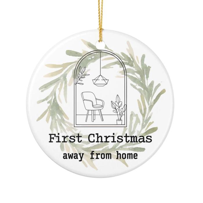 First Christmas Away Ornament, Parent of University or Military Kid Keepsake