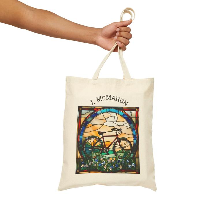 Cyclist Personalized Cotton Canvas Tote Bag