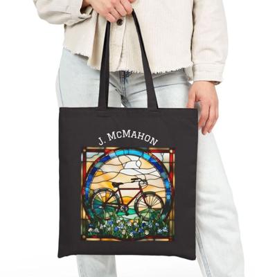 Cyclist Personalized Cotton Canvas Tote Bag