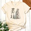  Frog and Lizard Skeleton Couple Tshirt, Western Halloween Costume for Couples