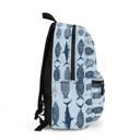  Cool Fish Pattern Personalized Blue Backpack