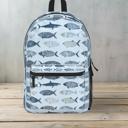  Cool Fish Pattern Personalized Blue Backpack