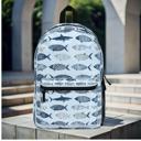  Cool Fish Pattern Personalized Blue Backpack