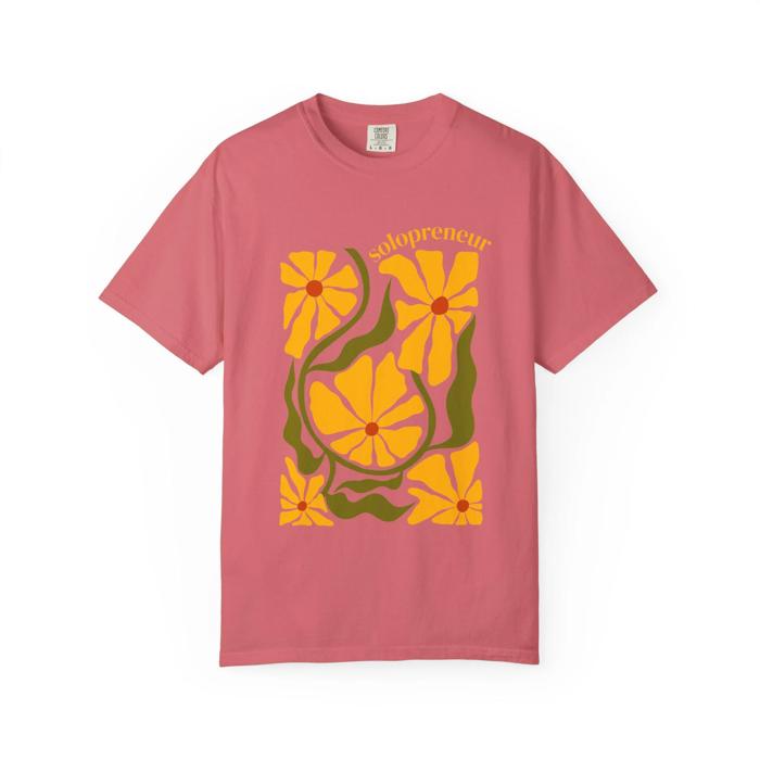 Solopreneur Comfort Colors T-Shirt, Boho Flower Shirt for Small Business Owners