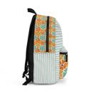  Boho Flowers and Stripes Custom Name Backpack