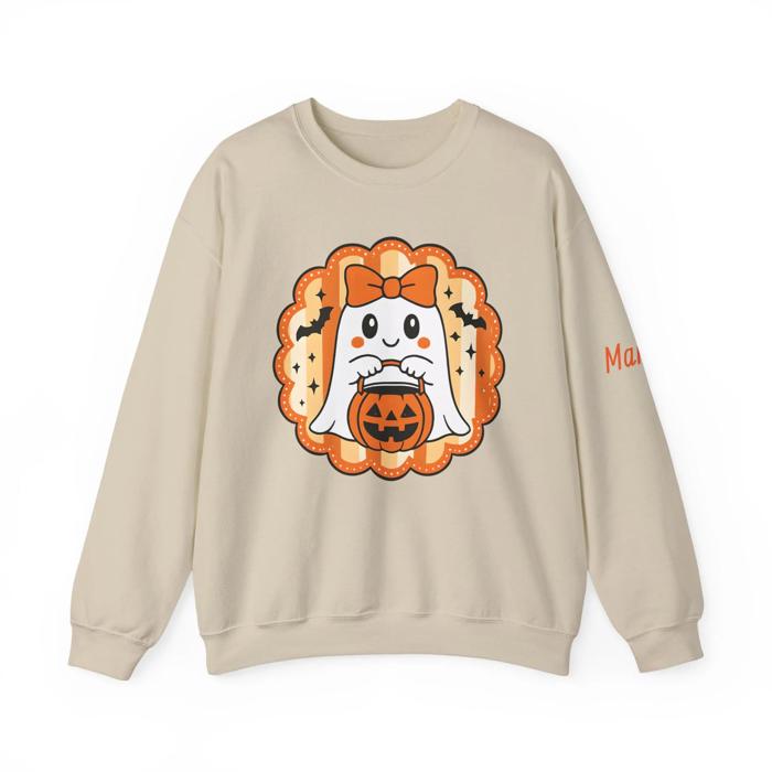 Girly Trick or Treat Ghost Sweatshirt