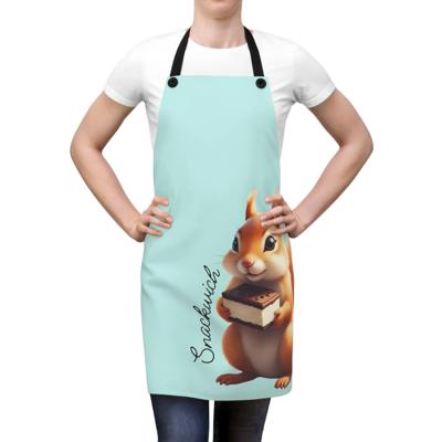 Squirrel Baker Kitchen Apron, Cute Mint Green Baking Apron for Kitchen Fun