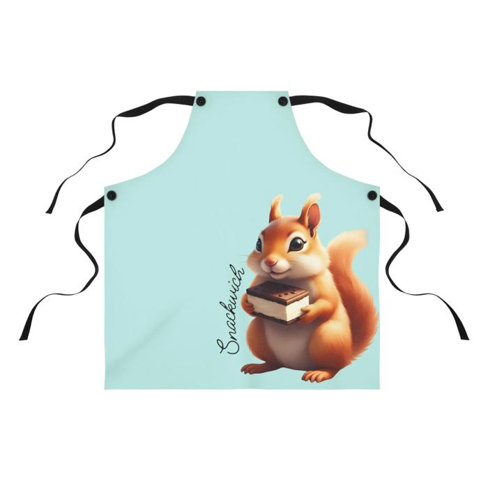 Squirrel Baker Kitchen Apron, Cute Mint Green Baking Apron for Kitchen Fun