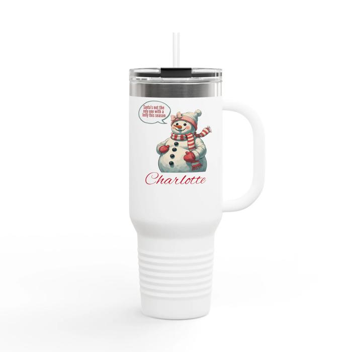 Pregnant at Christmas 40 oz Travel Mug, Mom to Be Oversized Tumbler