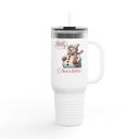  Pregnant at Christmas 40 oz Travel Mug, Mom to Be Oversized Tumbler