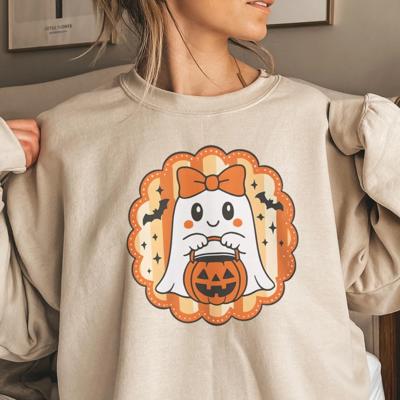 Girly Trick or Treat Ghost Sweatshirt