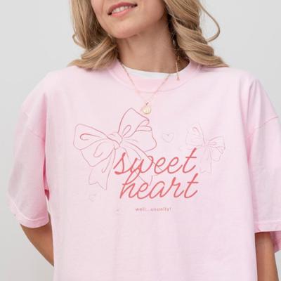 Sweetheart...Well Usually Comfort Colors Funny T-shirt, Bows and Snarky Sweet Sentiment Gift for Teachers Nurses Teens Adults