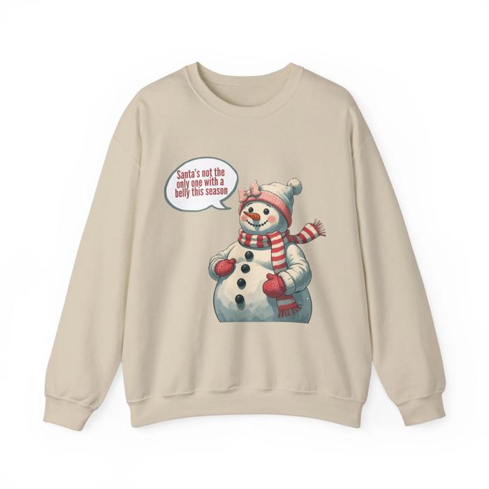 Pregnant at Christmas Sweatshirt, Pregnancy Funny Seasonal Sweater, Holiday Santa Gift for Mom to Be