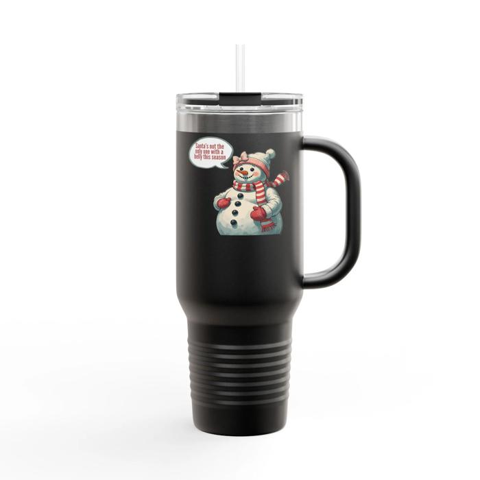 Pregnant at Christmas 40 oz Travel Mug, Mom to Be Oversized Tumbler