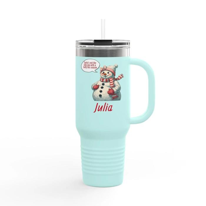 Pregnant at Christmas 40 oz Travel Mug, Mom to Be Oversized Tumbler