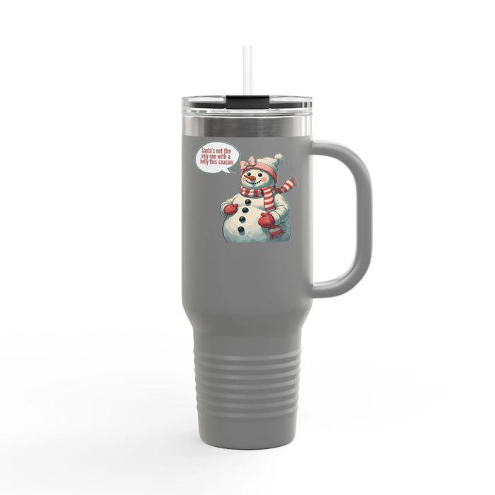 Pregnant at Christmas 40 oz Travel Mug, Mom to Be Oversized Tumbler