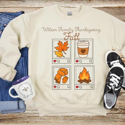 Fall Aesthetic Sweatshirt, Instant Camera Style Autumn Design