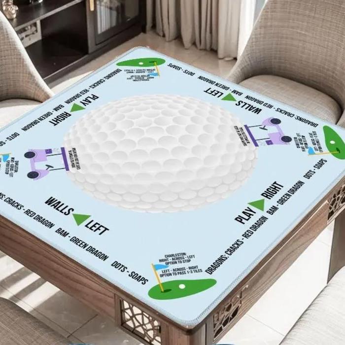 Golf Themed Mahjong Mat, Gift for Golf & Mah jong Lovers